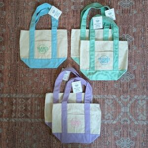 Trader Joe's Limited Edition Spring Pastels Mini Totes Blue Green Lavender